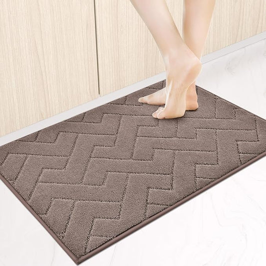 Machine Washable Kitchen Rugs 24" x 36", Non-Slip Kitchen Runner Rugs Mats for Floor, Absorbent Comfort Standing Mats for Kitchen, Sink, Laundry and Hallway, Grayish Brown