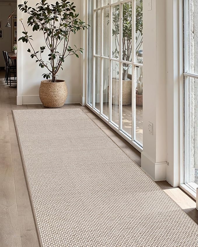 Color&Geometry Kitchen Rugs and Mats Non Slip Washable, Absorbent,Woven Kitchen Runner Rug Easy to Clean Kitchen Floor Mats for in Front of Sink, Laundry Room, Hallway, 24"x72", Beige