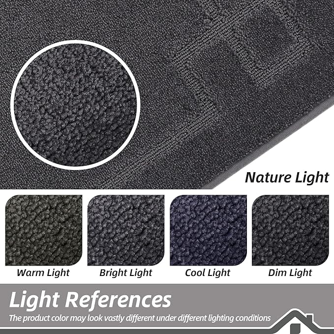 BEQHAUSE Kitchen Rugs Non-Slip Washable, Machine Washable Kitchen Mats Absorbent Soft Kitchen Runner Rugs for Floor,Sink,Hallway,Laundry,32"x48", Dark Grey