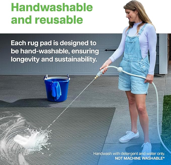Waterproof Rug Pad, 2x3 ft (1/8" Thin) – Non-Slip Gripper for Carpet & Hardwood Floors – Washable, Pet-Friendly, Protects Floors from Spills, Scratches & Accidents