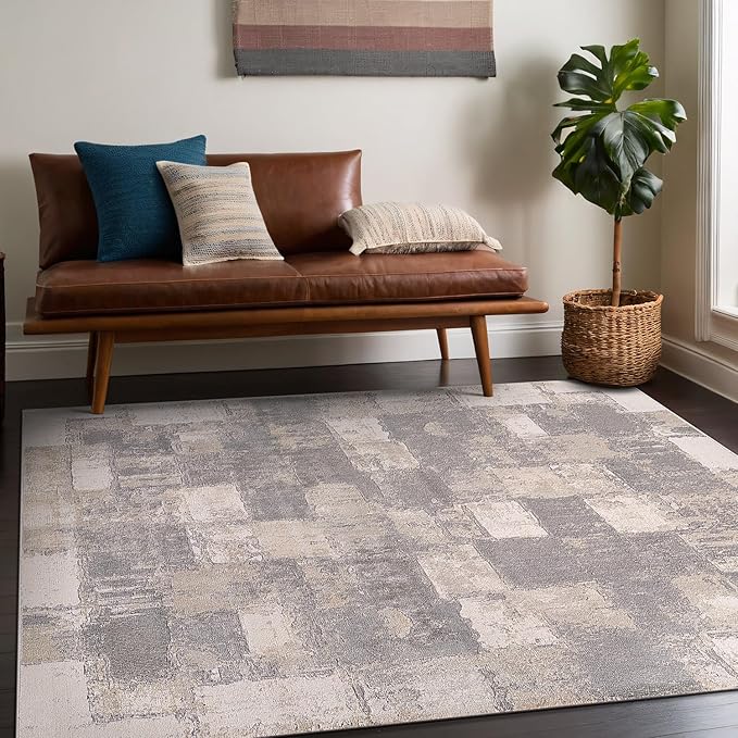 Beverly Rug Living Room Rug 6x9 Modern Luxury Ultra Soft Vintage Indoor Area Rugs for Kitchen Dining Room Stain Resistant Non Shedding Indoor Carpet Alfombras para Salas Modernas (6 x 9 Gray)