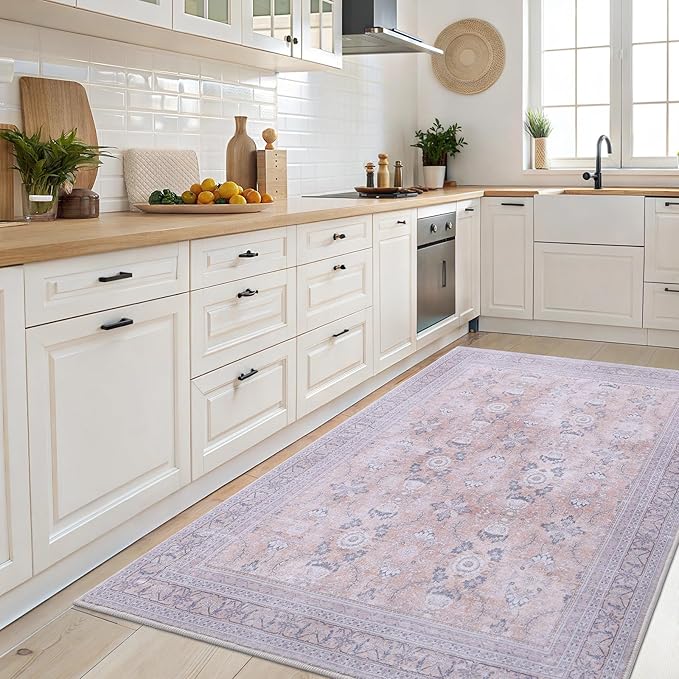 Vanmoos 3x5 Area Rugs for Living Room - Washable, Non-Slip Medium Accent Rug for Bedroom, Kitchen, Entryway - Durable Carpet for High-Traffic Areas & Home Decor, Urban Luxe/Cream
