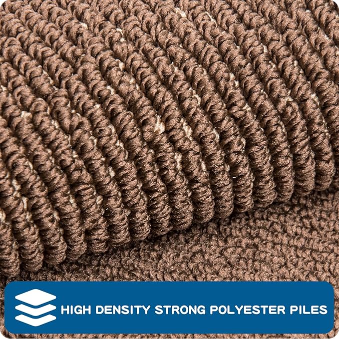 PURRUGS Machine Washable Kitchen Runner Rug 2ft8in x 8ft, Non-Slip/Skid Hallway Runner Rug, Super Absorbent Soft Area Rug for Hallway, Kitchen & Laundry, Rolled Packaging, Brown