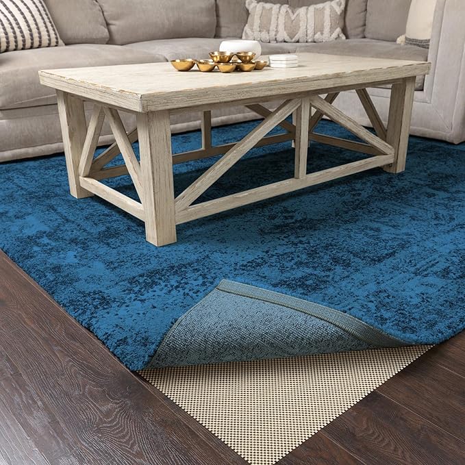 Veken 8x10 Ft Rug Pad Gripper for Hardwood Floors, Non Slip Khaki Rug Pads for Area Rugs, Thick Rug Grippers for Tile Floors, Under Carpet Anti Skid Mat, Keep Your Rugs Safe and in Place