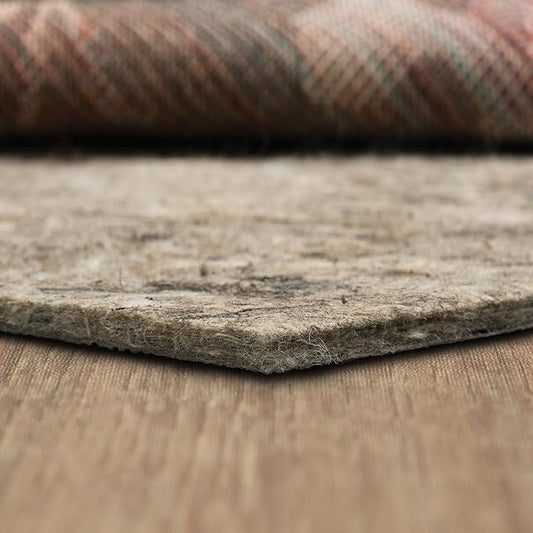 Mohawk Home 6' Square Non Slip Grip Rug Pad 1/2" Thick Dual Surface Felt Cushion + Rubber Gripper - Safe for All Floors