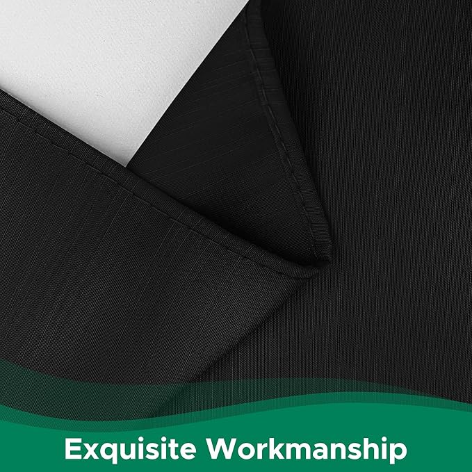 Biscaynebay Wrap Around Bed Skirts for Queen Beds 19" Long Drop, Black Adjustable Elastic Dust Ruffles Easy Fit Wrinkle & Fade Resistant Silky Luxurious Fabric Solid Machine Washable