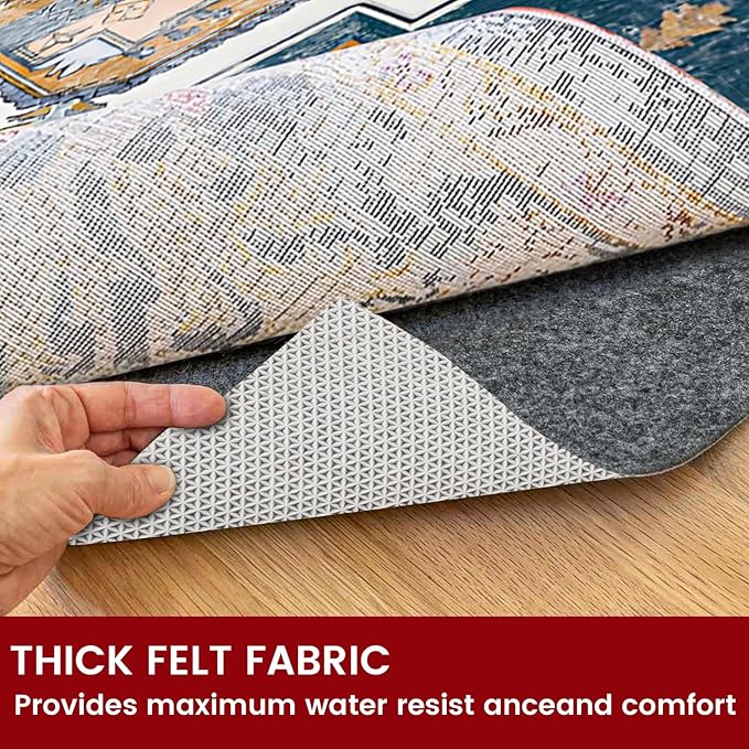 Waterproof Rug Pad, 2x8 ft Area Rug Non-Slip Carpet Pad, Non-Slip Rug Pads for All Floors and Finishes, Felt Pad for Hardwood Floors, Keeps Carpets in Place Soft and Safe