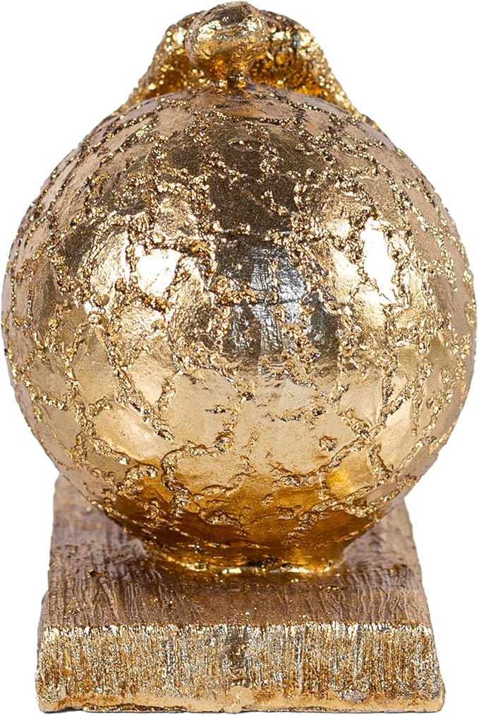 Art Deco Gold Sphere Sculpture, Struggler Figurine Decor, Ball Lifting Sculpture, Creative Ornament for Office Living Room, Resin 9in