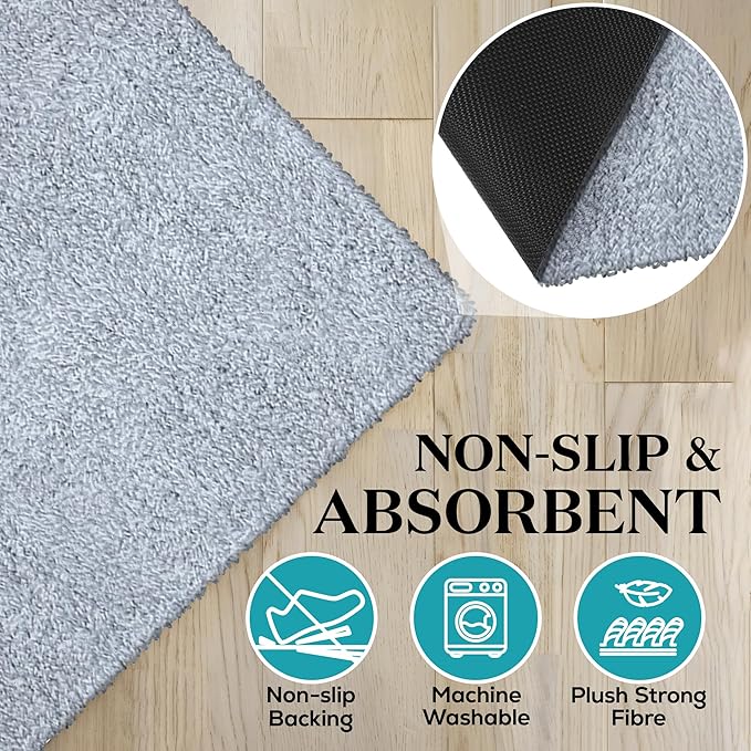 RugMast Premium Microfiber Indoor Door Mat – 36"x60" Washable Entry Mat, Non-Slip, Waterproof Backing, Super Absorbent, Low Profile Entryway Doormat for Indoor Entrance