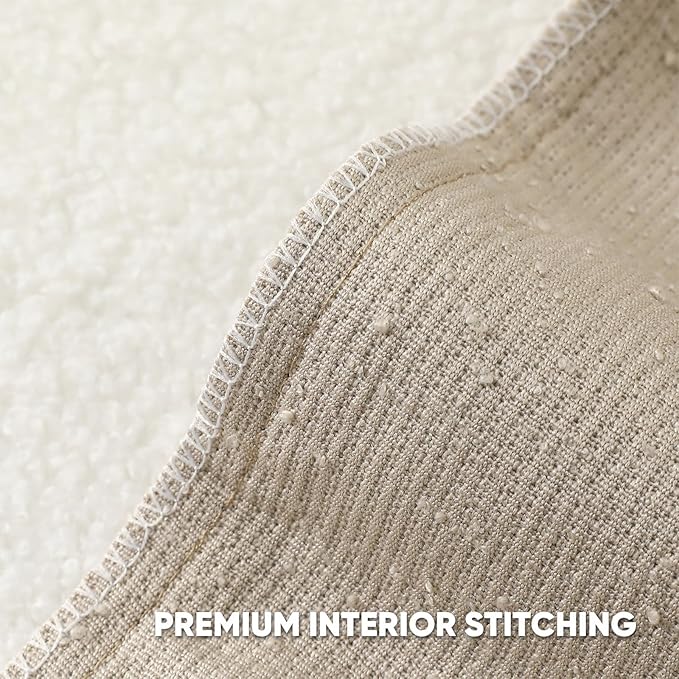 HAUSSY Set of 2 26x26 Decorative Throw Pillow Covers, Soft Cozy Euro Pillow Shams Textured Boucle, Home Decor for Couch Bed Living Room, Oatmeal