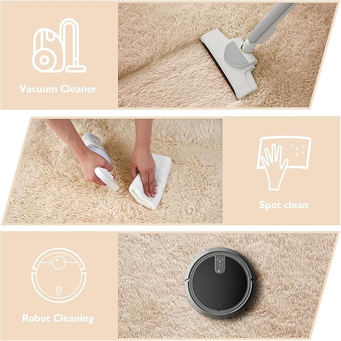 yulidayang Fluffy Round Area Rugs for Bedroom,3'X3'Shag Circle Area Rugs for Girls Room,Non Slip Fuzzy Plush Rug for Kids Room Living Room and Dorm Home Decor Rug,Beige
