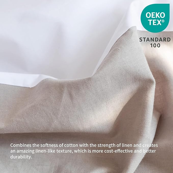 BISELINA French Linen Bed Skirt with Pleated Corner 14-Inch Tailored Drop Natural Flax Cotton Blend Basic Dust Ruffle Soft Cozy Farmhouse Bedding (14" King, Basic Grey)