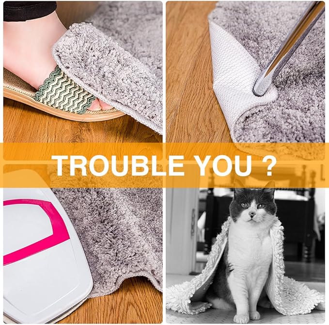 Home Techpro Rug Pads Grippers, 9.8 Ft Non Slip Washable Grippers for Rug, “Vacuum TECH” - New Materials to Anti Curling Rug Pad : Keep Your Rug in Place & Make Corner Flat and Easily Peel Off