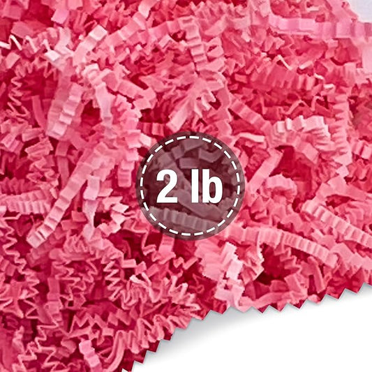FRILLZ by DECOfill™ Crinkle Cut Paper Shred Filler for Baskets, Gifts, Packing and Protecting your Mother's Day, Birthday, Weddings, Anniversary, Valentines Day, and other gifts (2 pound, Light Pink)
