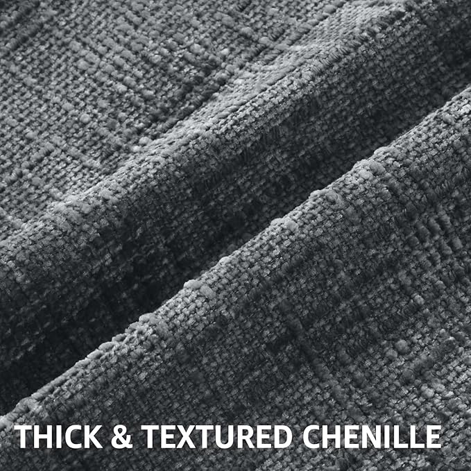 decorUhome Spring Dark Grey Chenille Throw Pillow Covers 16x16 Set of 2 Textured Slubby Couch Pillow Covers Farmhouse Accent Modern Neutral Decorative Pillow Cases for Bed Sofa Living Room