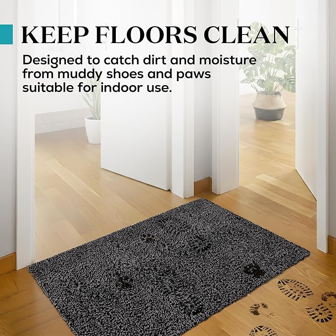 RugMast Premium Microfiber Indoor Door Mat – 32"x48" Washable Entry Mat, Non-Slip, Waterproof Backing, Super Absorbent, Low Profile Entryway Doormat for Indoor Entrance