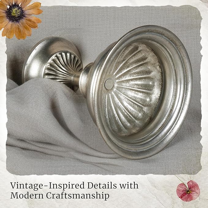 WORTH Small Urn Vases for Centerpieces Set of 2, Classic Metal Trumpet Flower Pots for Table, Bowl Vase for Wedding Party Event Home Deco (Silver, 7.8" Dia x 8.8" H)