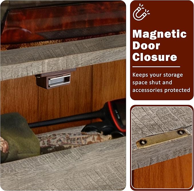 Rush Creek Creations Gun Rack, Wall Mount Gun Rack for Rifles or Shotguns, Patriotic American Flag Design, Additional Storage for Gun Accessories
