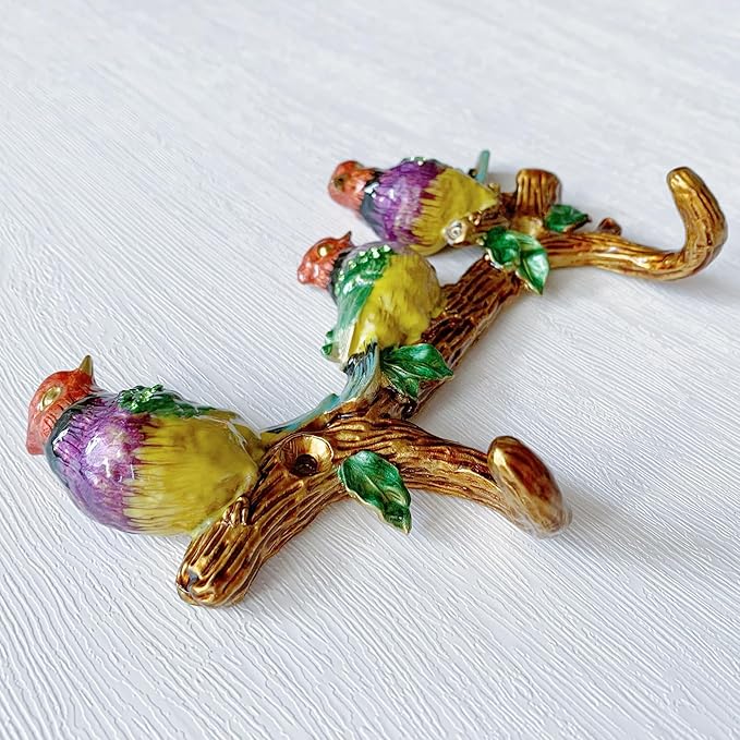 Vintage Bird Shaped Decorative Wall Hook Rack Hanger for Hanging Clothes Coats Towels Keys Hats, 1 Pack Antique Metal Mounted Wall Hook