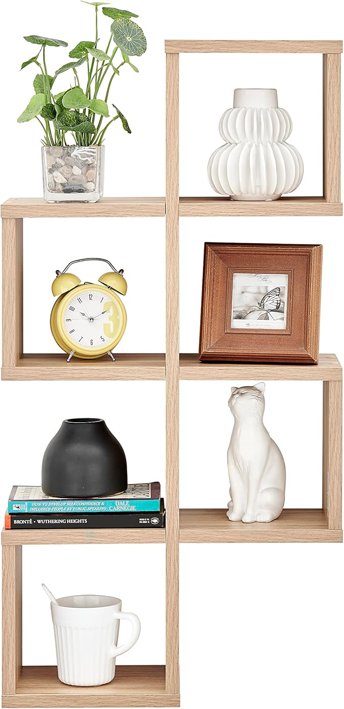 Danya B. Cubby Chessboard Wall Shelf - Horizontal or Vertical (Chestnut)
