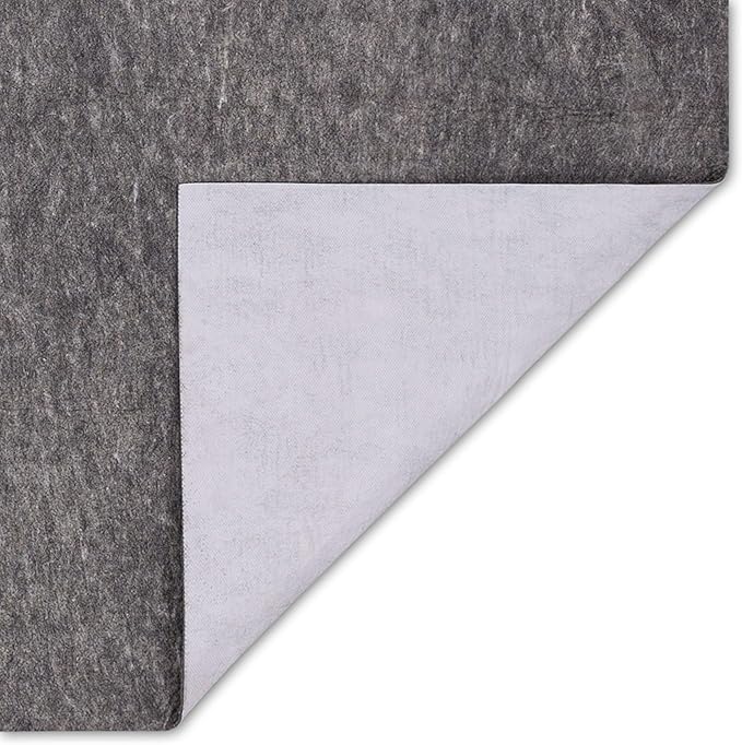 Mohawk Home 6' x 9' Premium Luxury Non Slip Rug Pad 1/4 Thick Dual Surface Felt + Rubber Gripper - Safe for All Floors, Synthetic Fiber, Grey