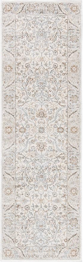 SAFAVIEH Isabella Collection Runner Rug - 2'2" x 7', Cream & Beige, Oriental Design, Non-Shedding & Easy Care, Ideal for High Traffic Areas in Living Room, Bedroom (ISA912A)