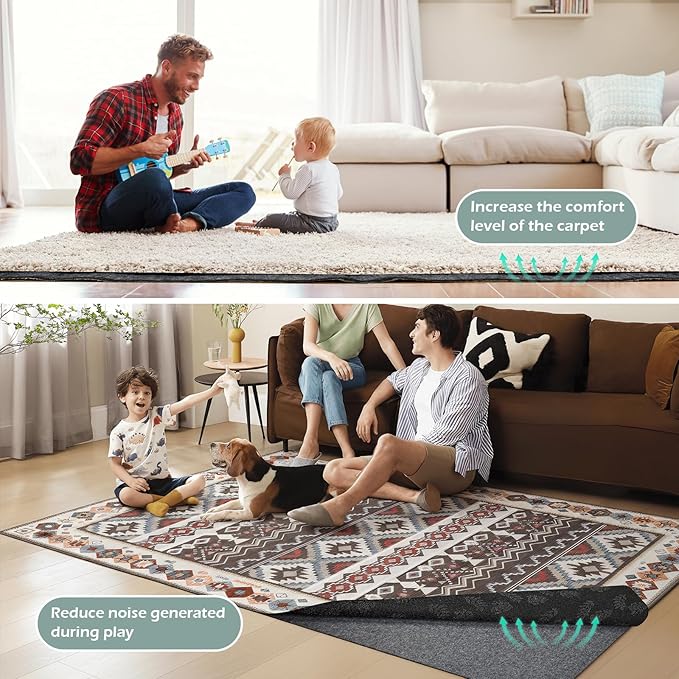 100% Waterproof Rug Pad, 5x7 Foot Non-Slip Rug Pad, 1/8 Inch Non-Slip Carpet,Suitable for Hardwood Floor Felt MATS and All Floors, Protecting The Floor and Keeping The Carpet Soft and Safe