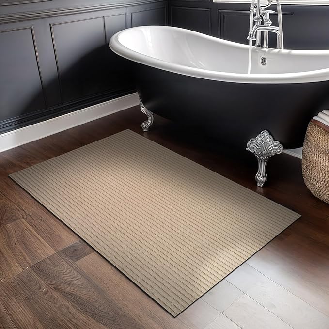 Beverly Rug Non Slip Area Rug 2 x 3 Modern Durable Ultra Soft Ribbed Indoor Rugs for Living Dining Room Office Stain Resistant Non Shedding Casual Easy Shag Indoor Carpet Beige 2x3