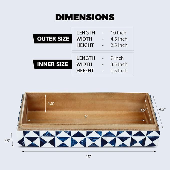 Handicrafts Home Decorative Organizer Box 10x5 – Large Keepsake Box with Lid, Modern Decorative Storage Box, Bohemian Coffee Table Décor, Jewelry & Memory Box, Decorative Accent Box for Home Décor