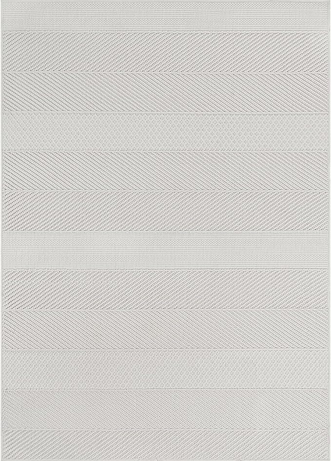 Beverly Rug Micro Loop Area Rug White 5x7 Modern Luxury Soft Boho Geometric Durable Indoor Area Rugs for Living Dining Room Office Stain Resistant Non Shedding Casual Indoor Carpet White 5 x 7