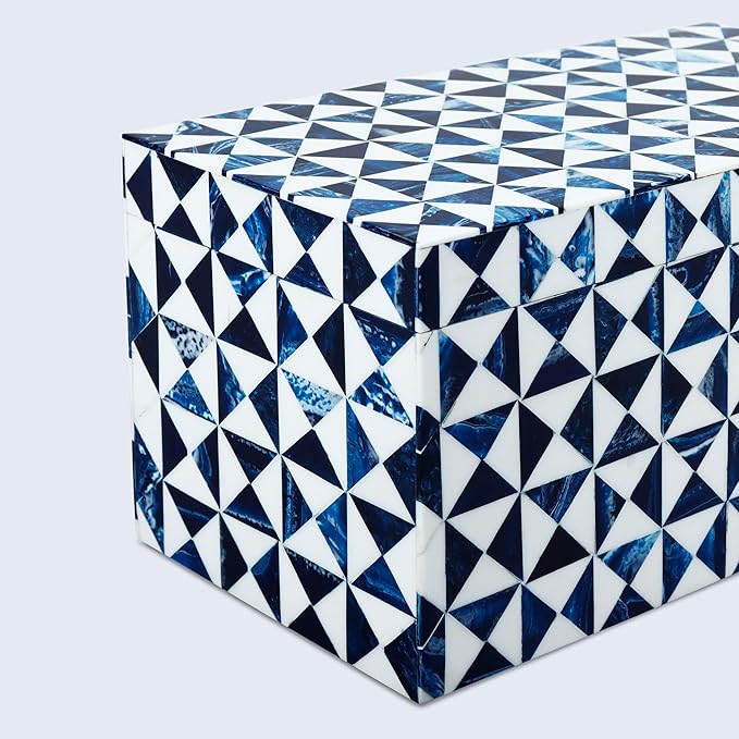 Handicrafts Home Decorative Storage Box 10x6 – Remote Organizer Box with Lid, Modern Decorative Keepsake Box, Boho Shelf Décor, Memory Box for Photos or Letters, Decorative Box for Table Décor