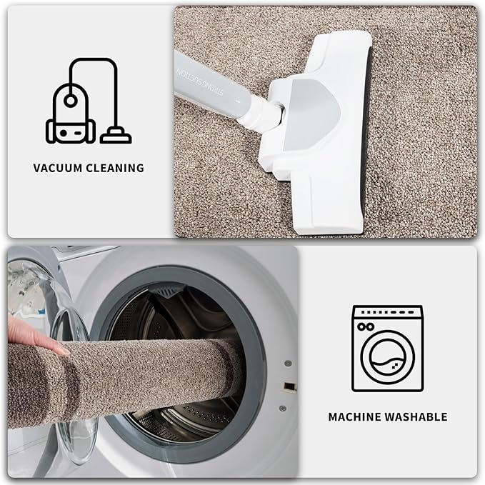 PURRUGS Dirt Trapping Door Mat 24" x 70", Non-Slip Machine Washable Entryway Rug, Entrance Mat, Indoor Front Door Mat, Super Absorbent Entry Rug for Muddy Shoes & Paws, Beige & Grayish Brown
