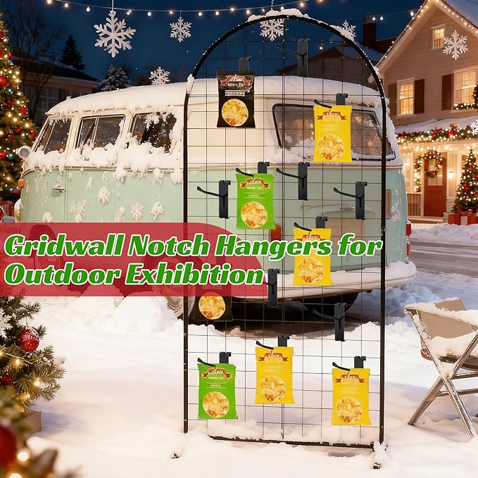 Gridwall Hooks 4 inch,40pcs Display Hooks for Grid Wall Panel,Metal Grid Wall Accessory for Retail Store, Home Storage, Garage,Trade Show