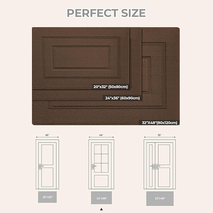GRANNY SAYS Front Door Mat Outside Entrance, Welcome Matt Indoor Non-Slip, Door Mats for Outdoor, Entryway Front Porch Matt Low Profile Resist Dirt Easy to Clean, 36" x 24", Dark Brown