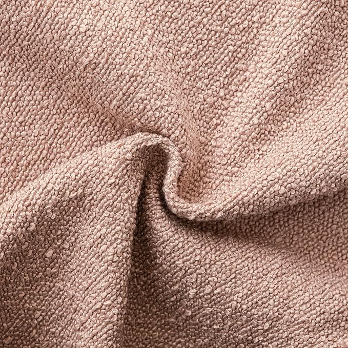 Foindtower Decorative Textured Boucle Throw Pillow Covers Accent Solid Pillow Cases Neutral Soft Cozy Couch Cushion Case for Chair Sofa Bedroom Living Room Home Decor 18x18 Inch,1PC,Light Pink
