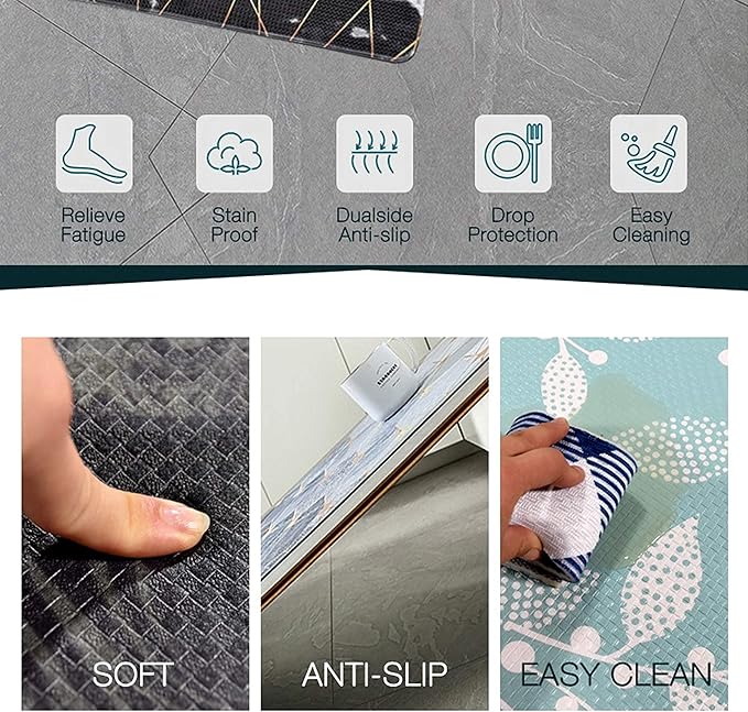 UpNUpCo Artistic Beautiful Anti Fatigue Kitchen Floor Mat - Unique Floor Mats - Pain Relief Padded Kitchen Mats - Floor Mats For In Front Of Sink - Memory Foam 30" X 17.5" X 10mm Cushion Spicy