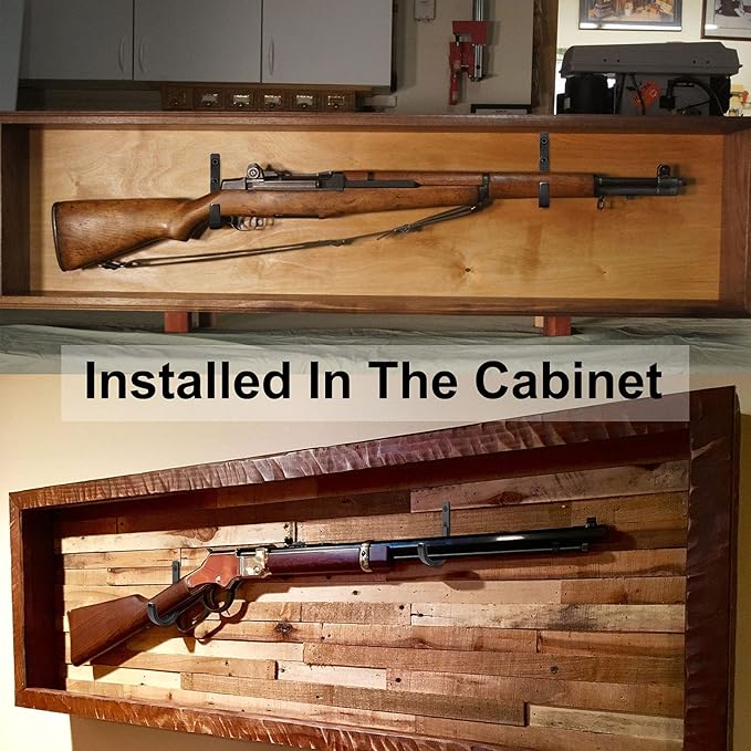 GOHIKING Gun Rack Storage Rifles Shotgun Hooks Wall Mount Hangers for Any Rifles Shotguns Archery Bow with Soft Padding and Heavy Duty Steel…