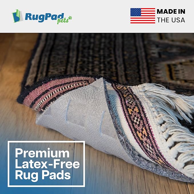 Waterproof Rug Pad, 2x3 ft (1/8" Thin) – Non-Slip Gripper for Carpet & Hardwood Floors – Washable, Pet-Friendly, Protects Floors from Spills, Scratches & Accidents