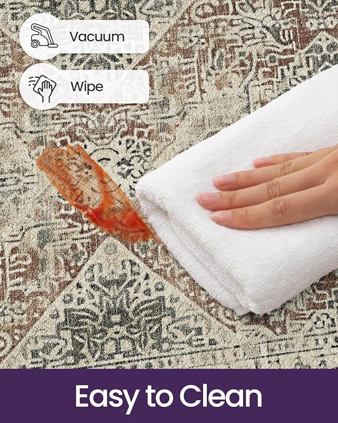 DEXI Kitchen Mats for Floor Cushioned, 23x59 Extra Large Wide Runner Rug Non Slip, Waterproof Soft Comfort Standing Padded Anti Fatigue Decorative, Cream Red