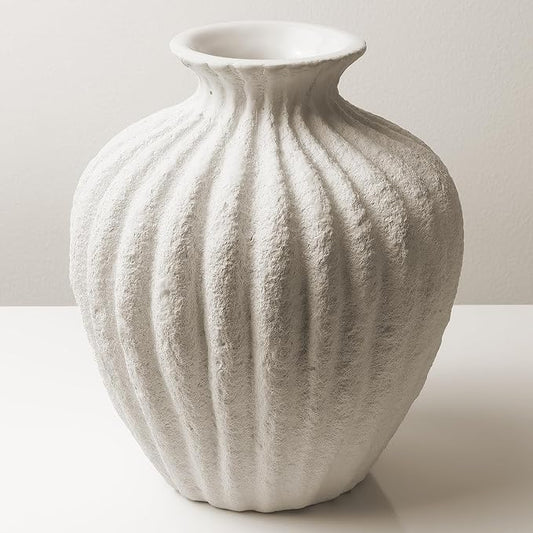 Ceramic Vase Rustic White for Farmhouse, Small Table Decorative Vase for Home Decor, Nordic for Ofice Hotel Living Room, Shelf, Tabletop Décor
