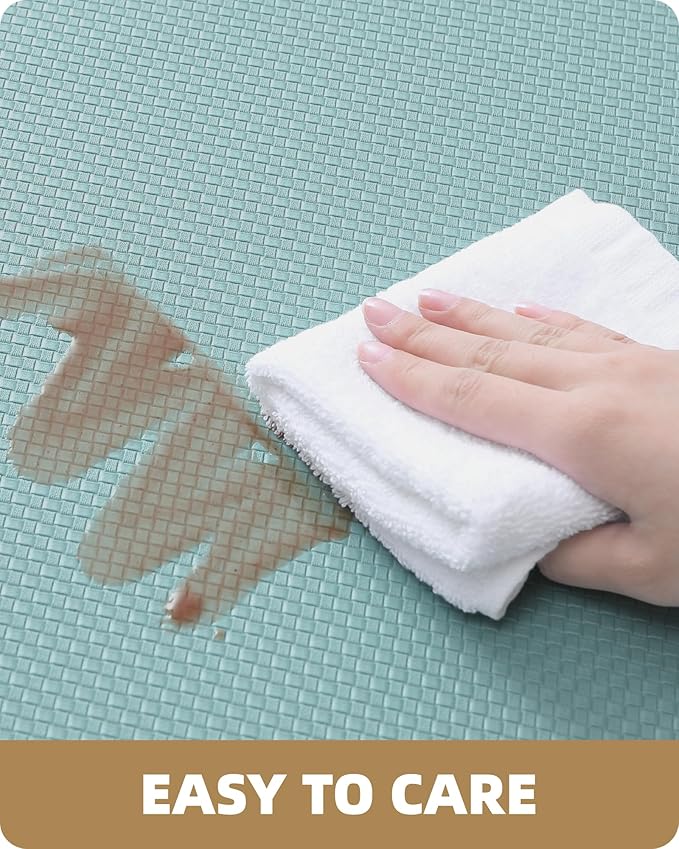 Color&Geometry Anti Fatigue Cushion Padded Kitchen Mat for Floor - 17x29+17x59,Easy Clean, Waterproof & Oil Proof, Anti Slip, Foam Rubber Runner Rug for Front Sink Comfort Standing, Teal Set of 2