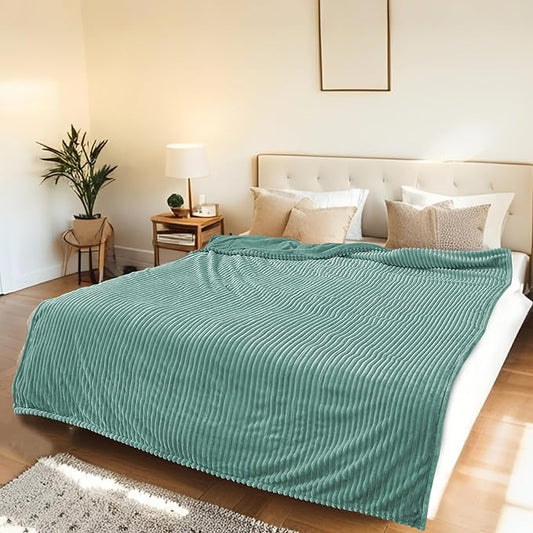 Electric Heated Blanket 50"x60" Throw Size with Cozy Flannel, 6 Heat Settings & 3 Hours Auto Off, Soft & Cozy Warming Throw for Home, Office, or Bed, Machine Washable, Bean Green