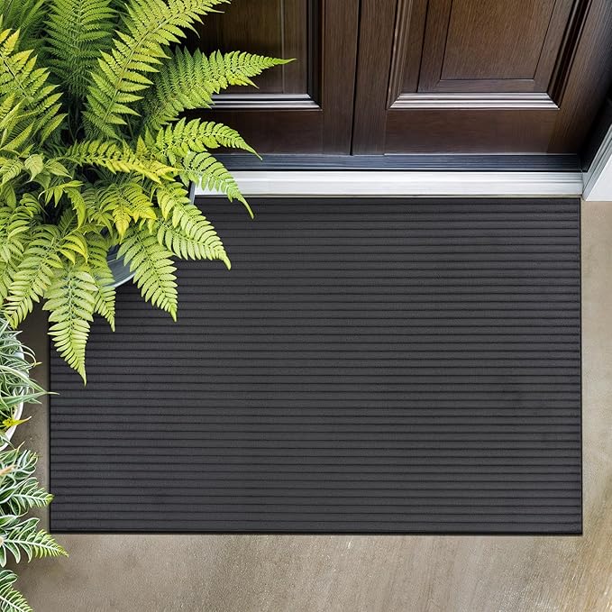 Beverly Rug Non Slip Area Rug 2 x 3 Modern Durable Ultra Soft Ribbed Indoor Rugs for Living Dining Room Office Stain Resistant Non Shedding Casual Easy Shag Indoor Carpet Dark Gray 2x3