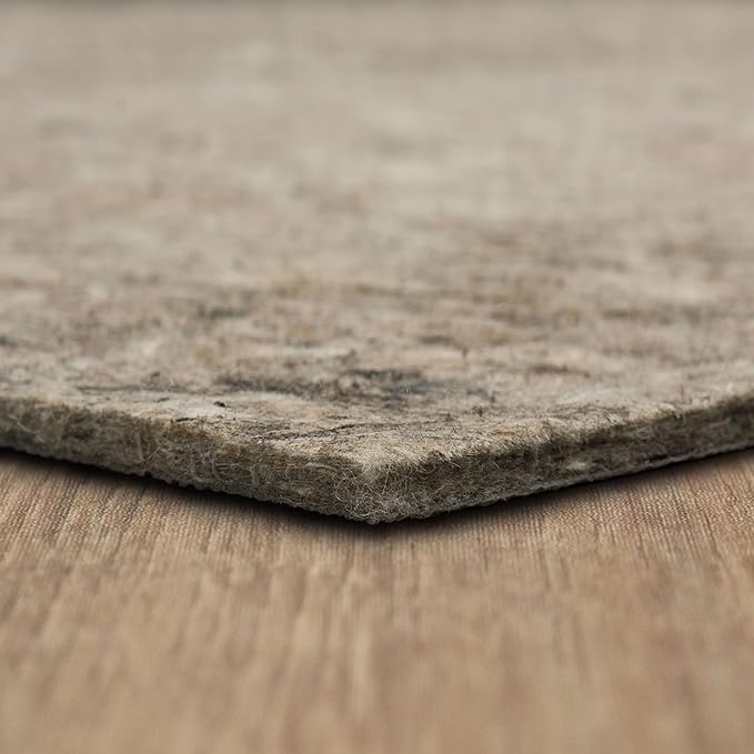 Mohawk Home 6' x 9' Non Slip Grip Rug Pad 1/2" Thick Dual Surface Felt Cushion + Rubber Gripper - Safe for All Floors