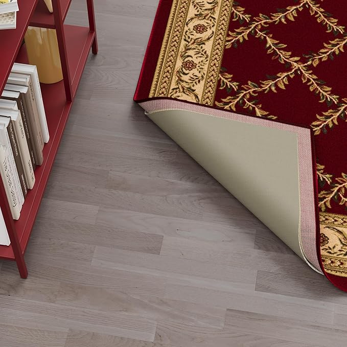 Ottomanson Non Slip Rug Pad Grip 3x26 1/8 Thick, Protection for Any Flooring Surface, Keep Your Runner Rug and Area Rugs in Place, 2'7" x 26', Beige