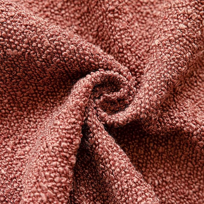 Foindtower Decorative Textured Boucle Throw Pillow Covers Accent Solid Pillow Cases Neutral Soft Cozy Couch Cushion Case for Chair Sofa Bedroom Living Room Home Decor 26x26 Inch,1PC,Orange Rust Red