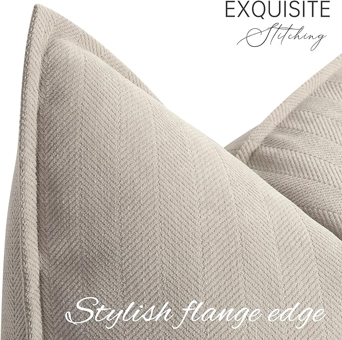 ZWJD Gray Pillow Covers 16x16 Set of 2 Chenille Pillow Covers with Elegant Design Soft and Luxurious Decorative Throw Pillows for Couch, Bed, and Home Decor