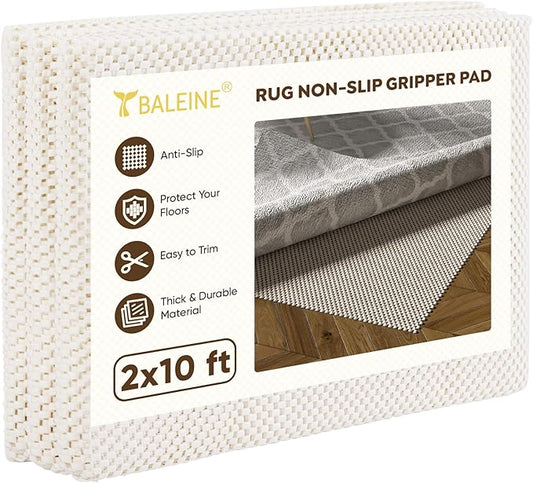 BALEINE Non Slip Rug Pad Rug Gripper for Hardwood Floors, Extra Thick Non Slip Mat Under Carpet (2'x10')