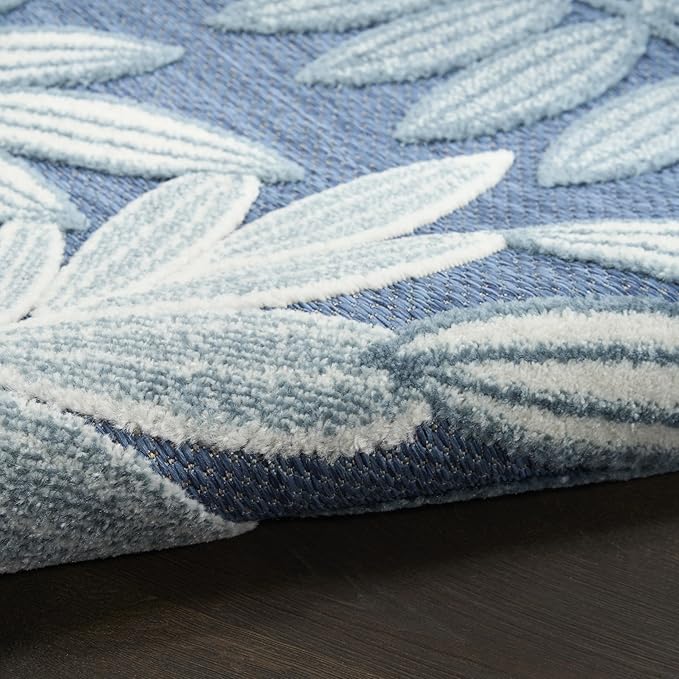 Nourison Home Aloha Blue 2'8" x 4' Area Rug - Easy Clean, Non Shedding, Bed Room, Living Room, Dining Room, Kitchen (3' x 4')