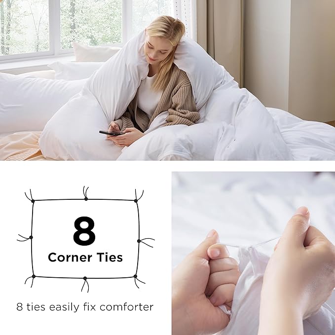 Bedsure Bright White Duvet Cover Twin/Twin XL Size - 2 Pieces Prewashed Cotton-Like Extra Soft Bedding Set, Includes 1 Twin Duvet Cover 68x90 Inches with Zipper Closure & 1 Pillow Sham, No Comforter